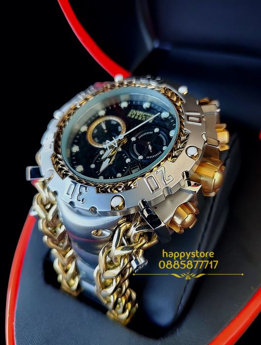INVICTA Gladiator Silver/Gold 60 mm, Инвикта нов ръчен часовник