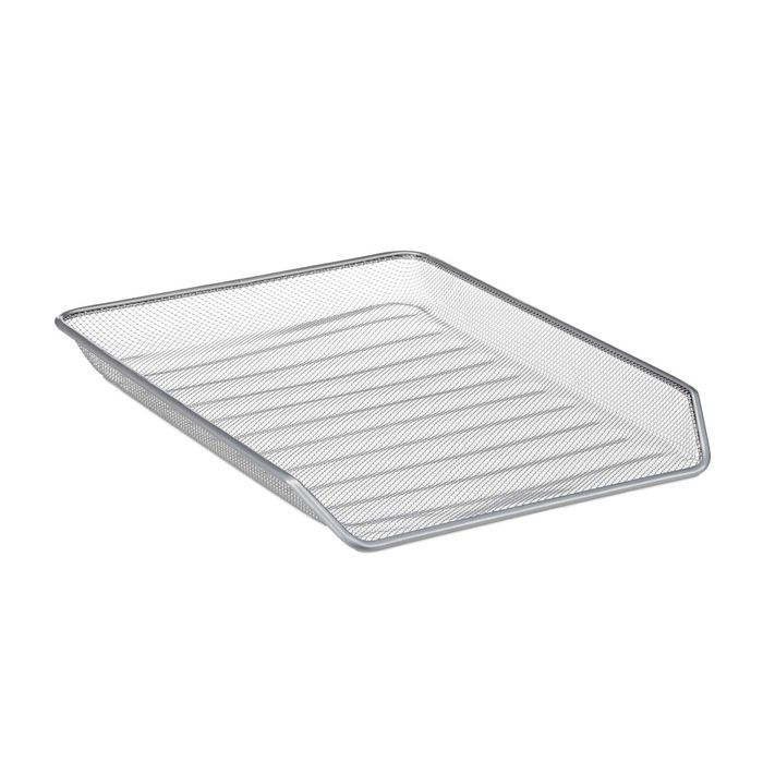 Suport documente cu 3 compartimente metal argintiu 27x29x35 cm