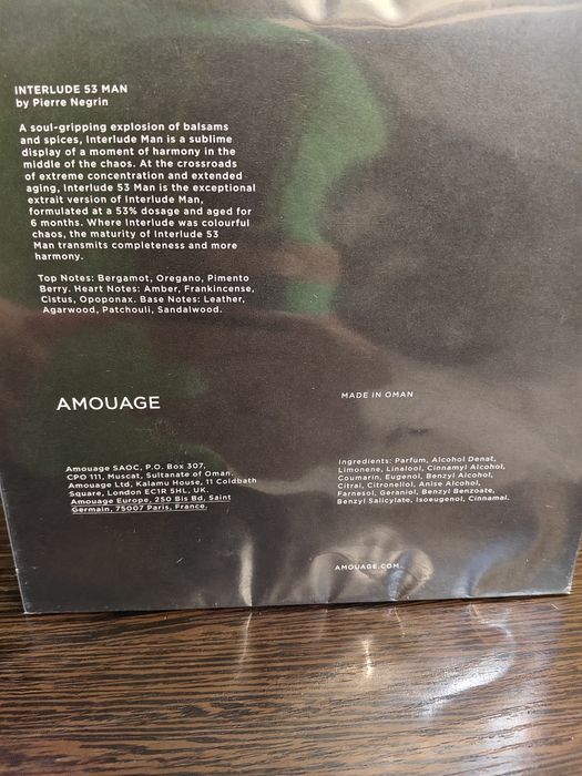 Мужской парфюм Amouage Interlude 53