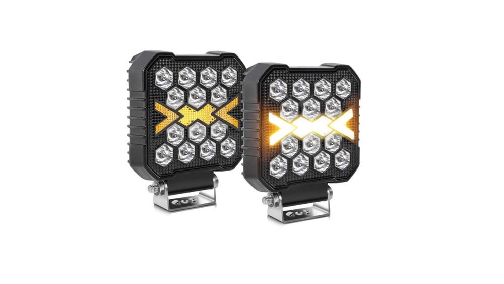 Set 2 proiectoare LED CO-LIGHT 40W, 8000 lm, 12V–24V, IP68, cu semnalizare, 4 inch