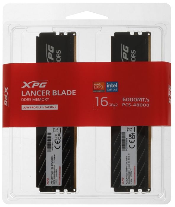 Оперативная память XPG Lancer blade DDR5 32GB 6000 новая.