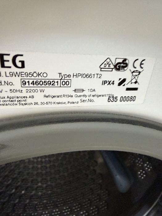 Aeg Пералня със сушилня с термопомпа 9/6кг Germany Гаранция