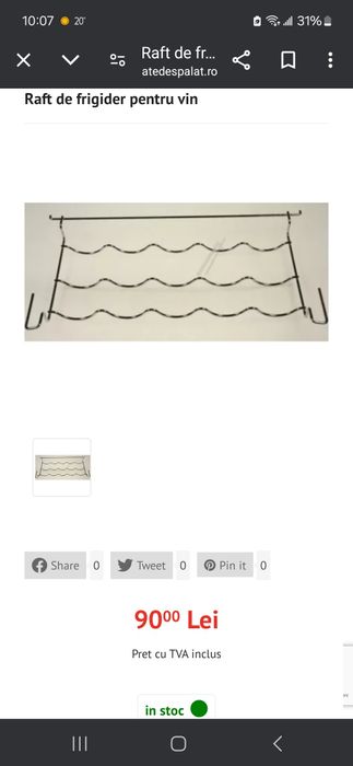 Suport sticle inox Arctic Beko