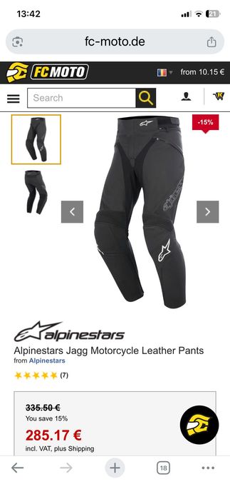 Alpinestars Jagg pantaloni moto piele