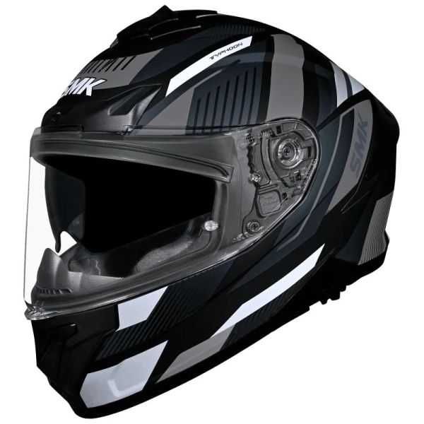 Мото каска SMK Typhoon Sparko 2026 вградени очила black/gray/white