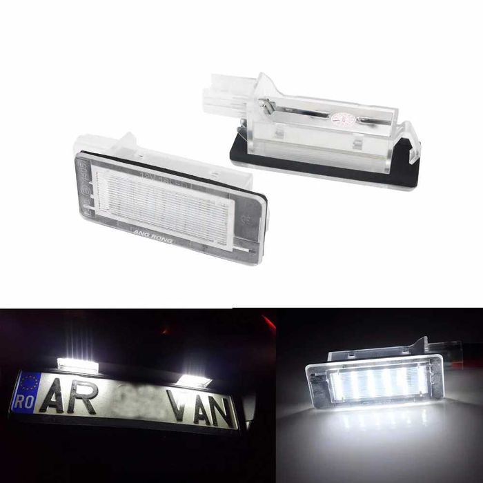 Lampi Numar LED Portbagaj Dacia Renault Duster Logan Lodgy, ALB RECE