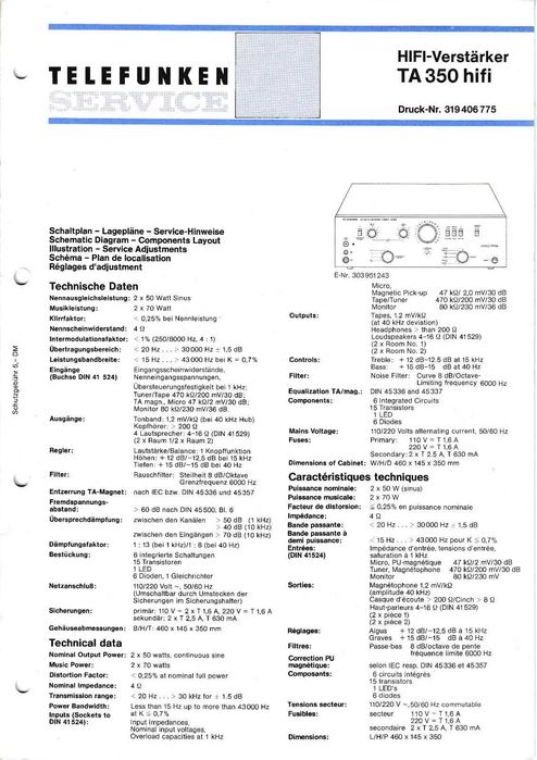 Усилвател Telefunken TA 350