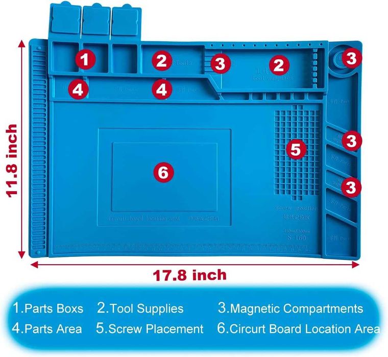 Covoras service silicon 30x45cm magnet antistatic rezistent la caldura