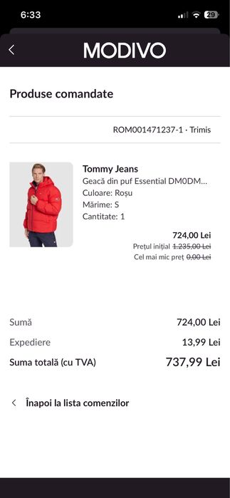 Vand URGENT Geaca Tommy Hilfiger