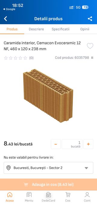 cărămidă cemacon 12NF