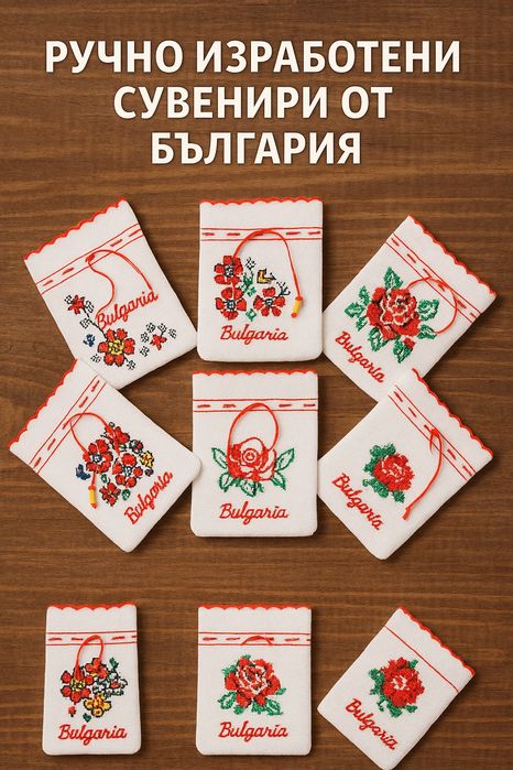 Бродирани кърпички с традиционни български шевици