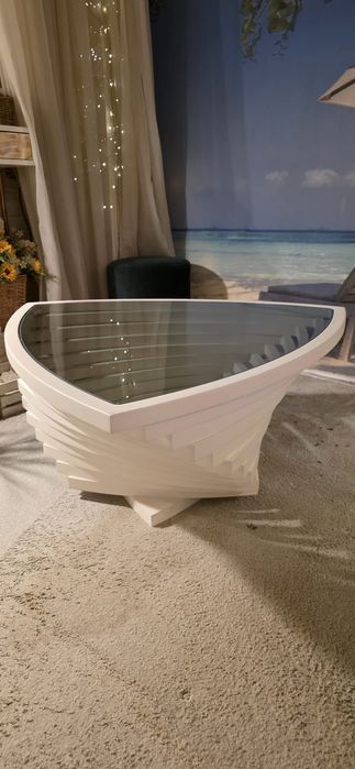 Masă living design modern, sticlă securizată