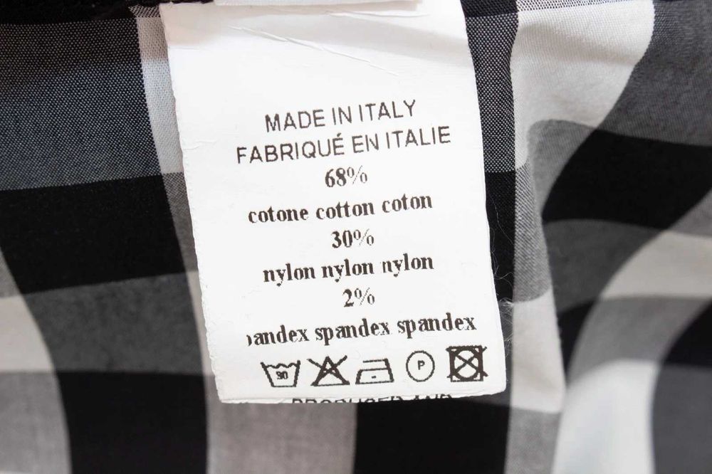 Otto D'Ame дизайнерска дамска рокля в каре черно бяла миди дължина 38