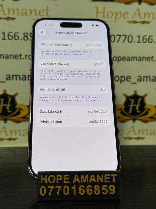 Hope Amanet P10/iPHONE 16 PINK 128 GB BT 100%