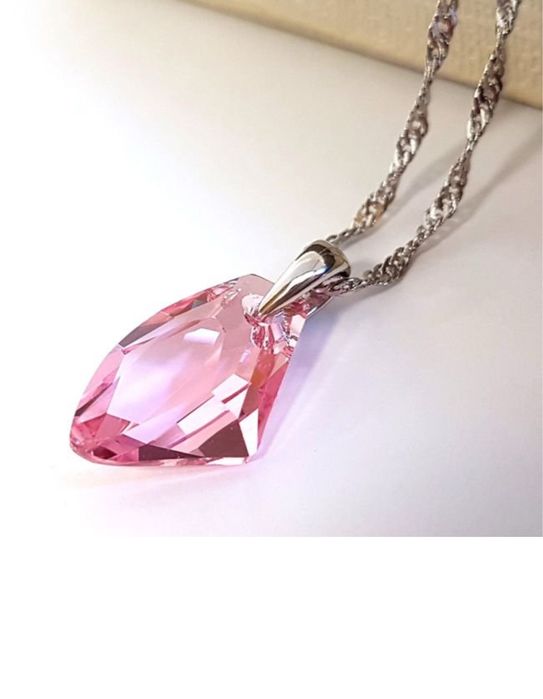 Колие с кристали Swarovski® GALACTIC 19мм Light Rose - Розов
