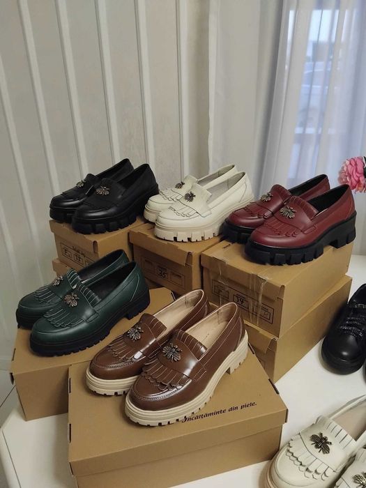 mocasini dama din piele naturala