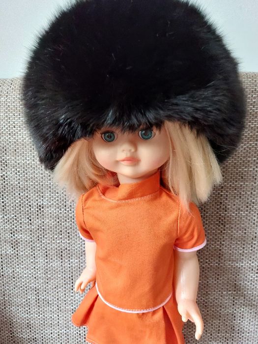 Caciula din blana de vulpe si calota din blana de nurca plus cadou