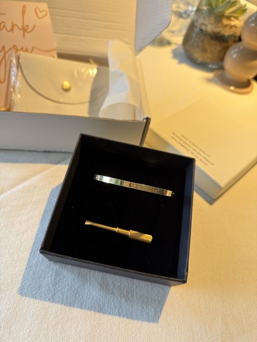 Луксозна гривна Love Bracelt Small  – 925 сребро с 18К златно покритие | Cartier Inspired