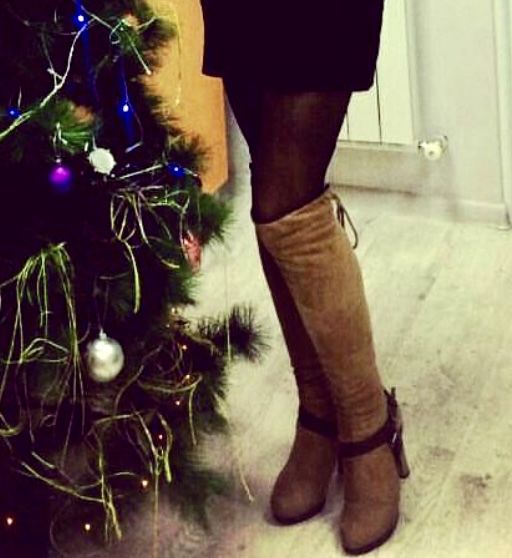 Зимние замшевые сапоги