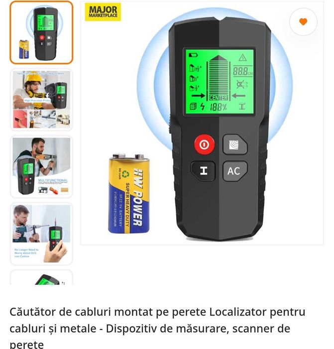 Detector de perete multifunctional