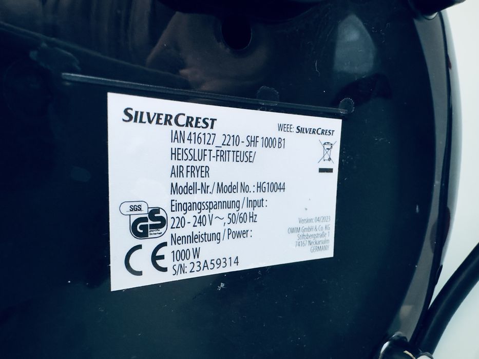 Air Fryer - Фротюрник с горещ въздух - Silvercrest