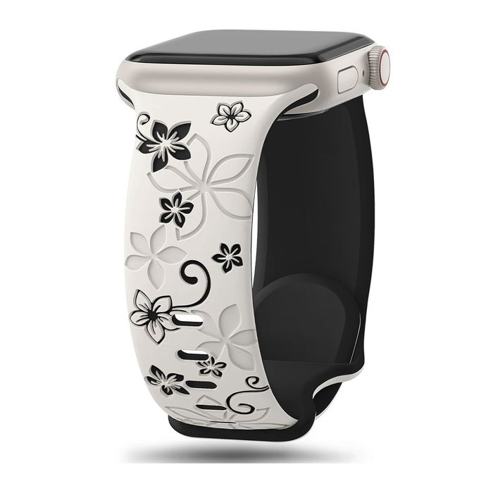 FLORAL Силиконова каишка Apple Watch Series 11/10/9/8/7/6/5/4/3/2/1/SE
