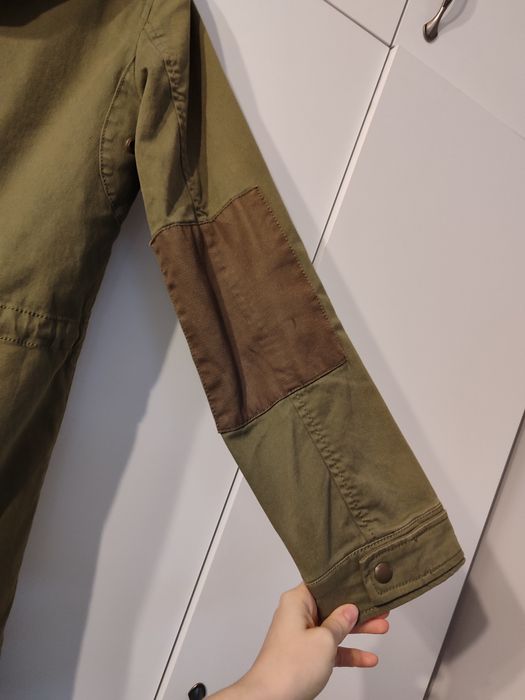 Зелено есенно яке с качулка тип парка