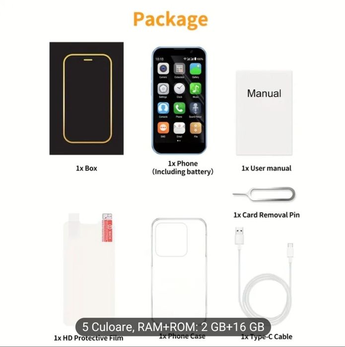 Telefon Mini Smart Phone 16SE Mini gen iPhone / Samsung