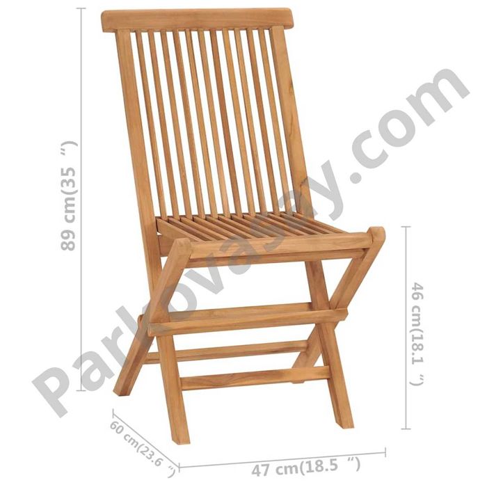 Сгъваеми градински столове тиково дърво масив
