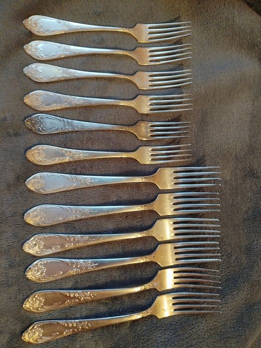 Посуда, Мельхиор вилки десертные, столовые. СССР.