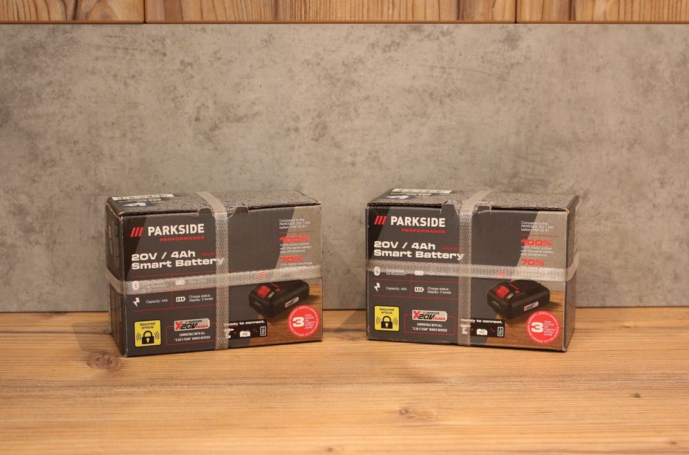Kit Încărcător Dublu Rapid + 2 Acumulatori Smart 4Ah Parkside 20V (Noi + Garanție 3 ani)