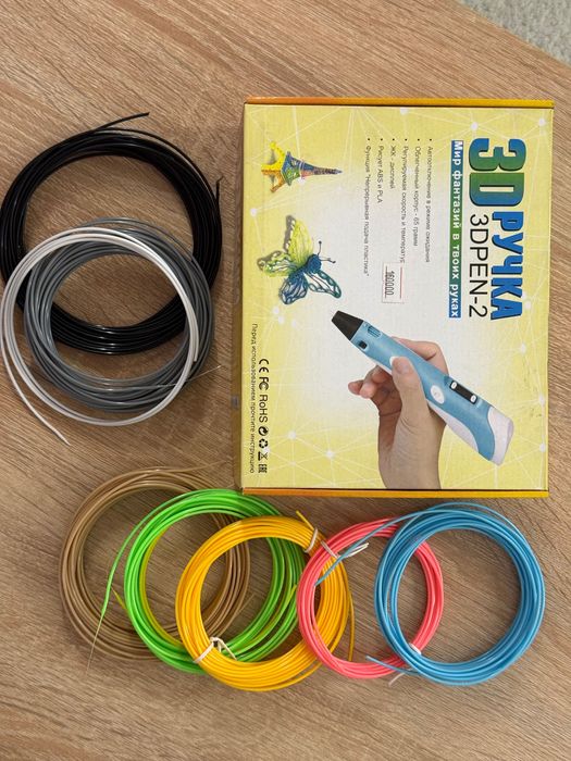 3D ручка с пластиком и клеевой пистолет