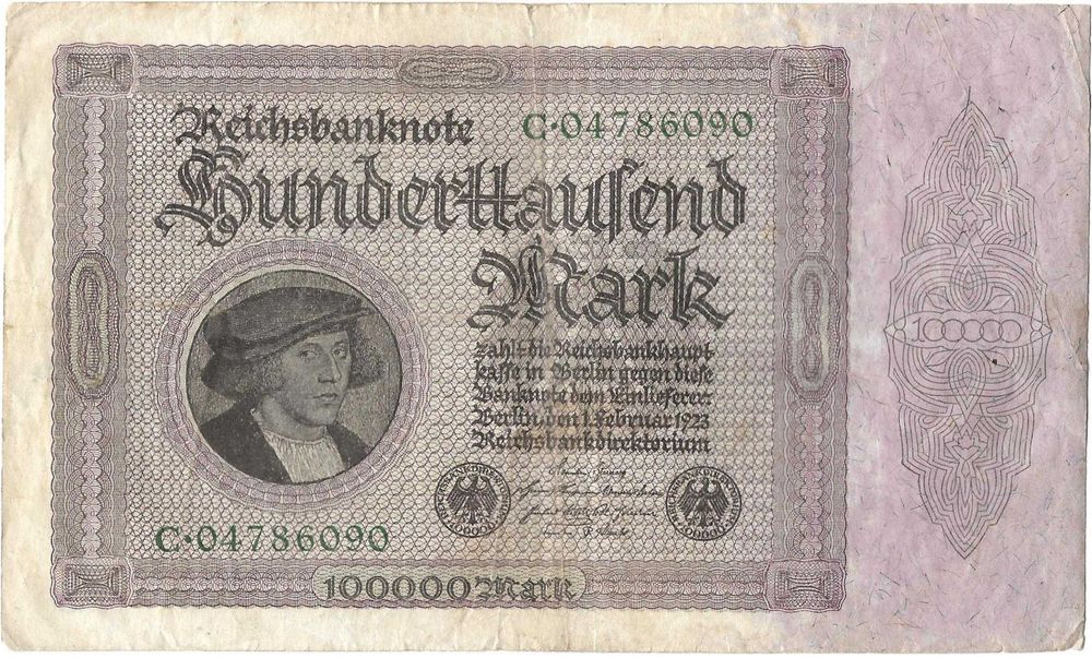 Super bancnota Germania 1923 interbelica Deutsches Reich