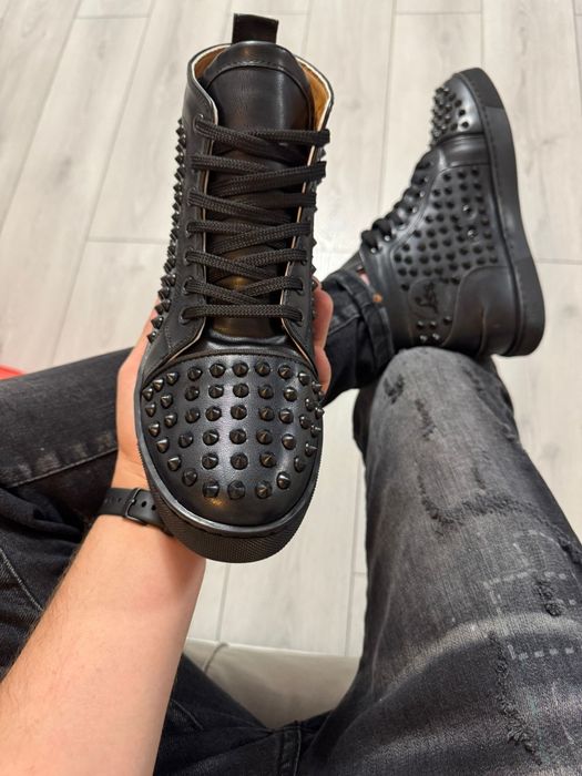 Adidasi Barbati Christian Louboutin Mid Full Negru!