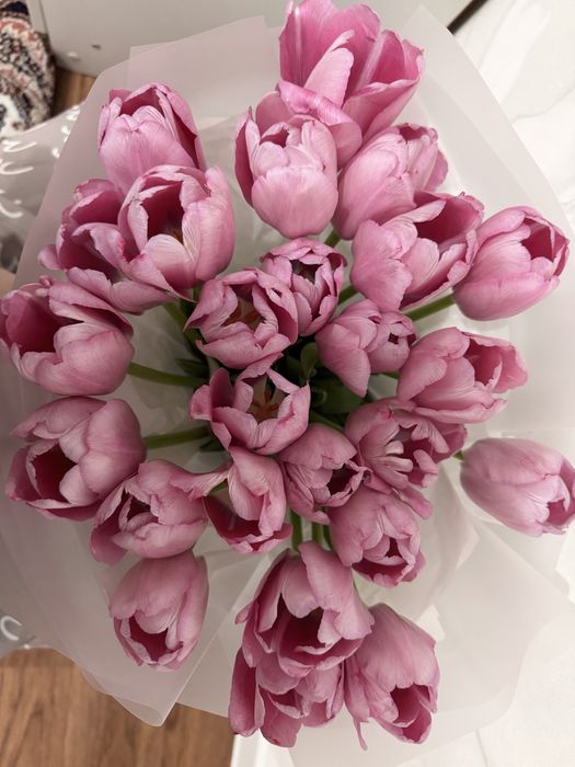Букет розовых тюльпанов