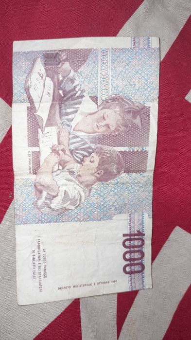 Vând bancnotă de 1000 de lire