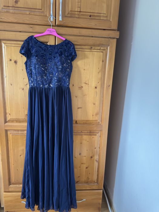 Rochie ocazie albastra cu jupa si corset