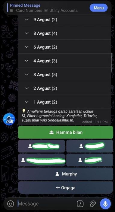 Telegram bot xizmatlari