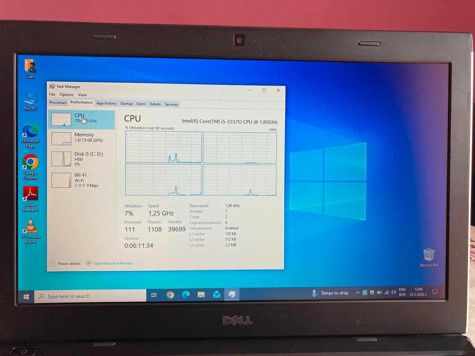 Бизнес лаптоп Dell Latitude 333O, Intel Core i5, 8 GB RAM, 500GB HDD, 5ч. батерия Windows 10