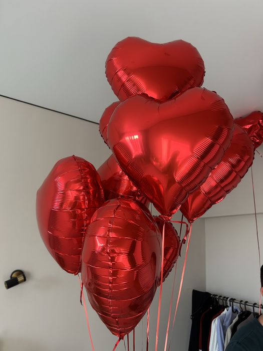 Гелевые шары в форме сердца 9шт