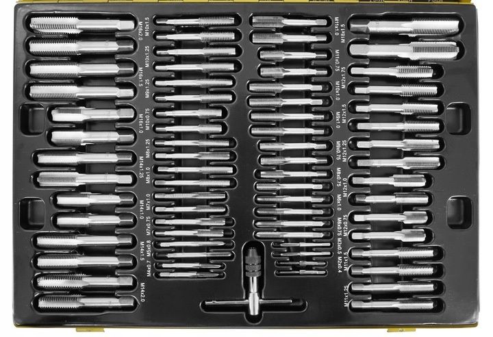 Set tarozi și filiere 110 piese din oțel calit cu geanta metalică