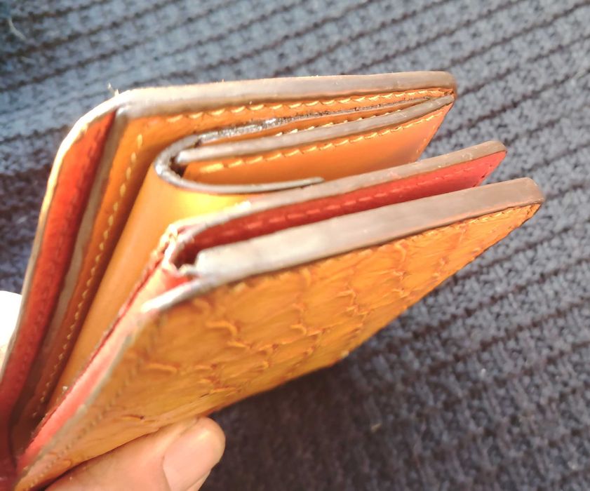 Мъжки портфейл естествена кожа ръчна изработка за  6 карти монетник