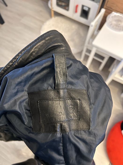 Geaca de piele cu puf Massimo Dutti
