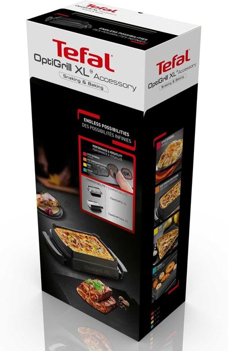 ПРОМО Нова 2г Гаранция Тава За Печене Плоча за Закуски и Сладкиши XA727810 Подходяща за Всички Модели OptiGrill+ XL Лят алуминий, Незалепващо покритие