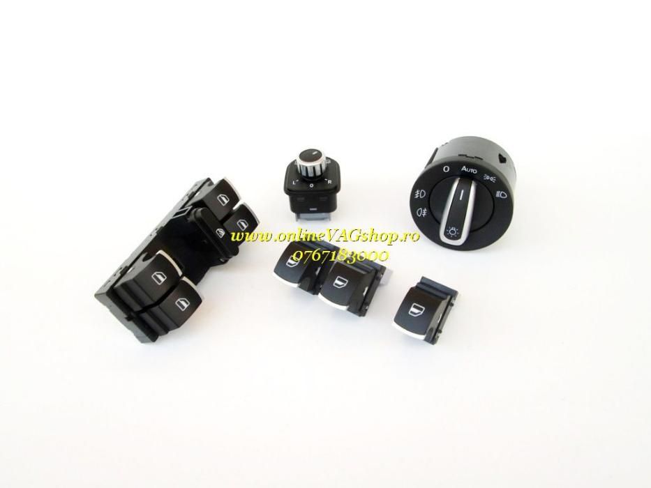 Set butoane lumini,geamuri ornament aluminiu mat pt gama Volkswagen