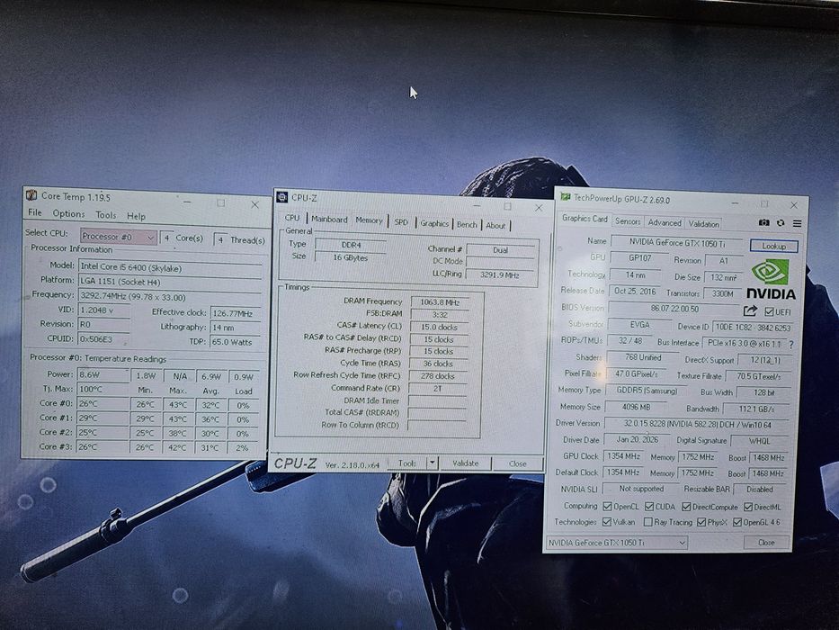 Unitate PC Gaming i5 6400 video 4gb GTX 1050TI 16GB RAM