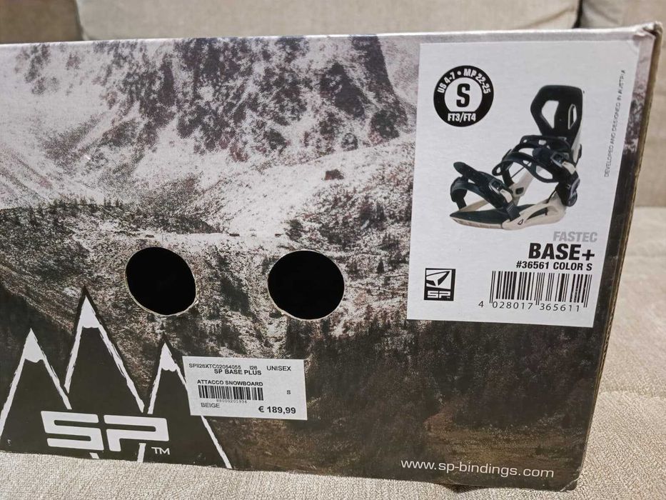 Legături snowboard SP Base Plus (Base+) FASTEC S (22-25) — bej — noi