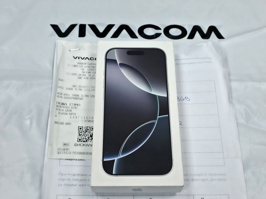 КАТО НОВ 128GB iPhone 16 Pro Гаранция Vivacom 2026г. White Titanium / Бял