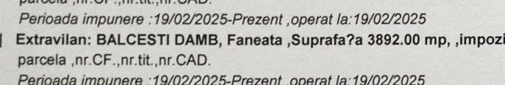 Teren agricol extravilan