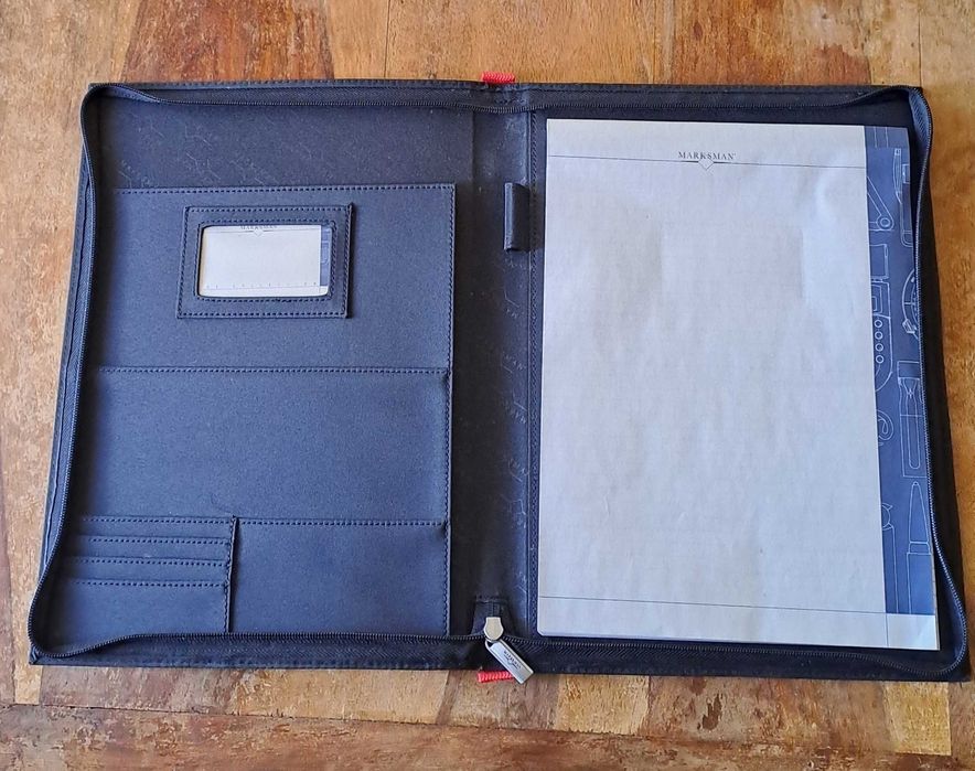 папка луксозна за документи черен червено без/с цип  Марксман Marksman